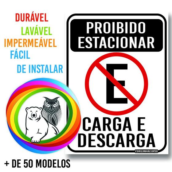 Adesivo de Sinalização de Estacionamento Proibido Estacionar Carga E