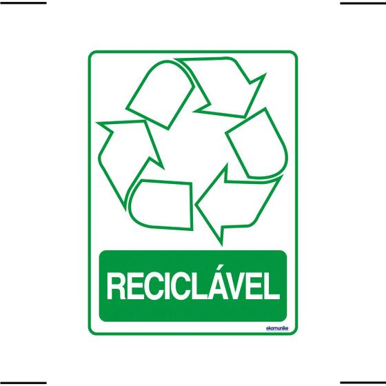 Imagem de Adesivo De Sinalização Lixo Reciclável 15x20 Ekomunike - S-246 F9e