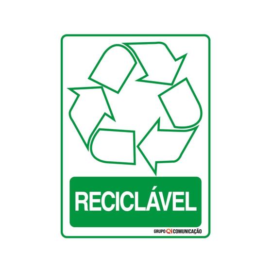 Imagem de Adesivo De Sinalização Lixo Reciclável 15x20 Qi Comunicação - S-246 Q1A