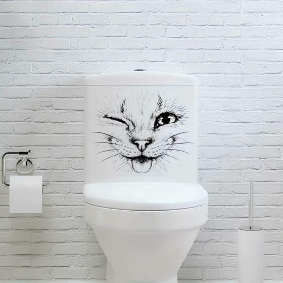 Imagem de Adesivo De Vaso Sanitário Gato Mod04