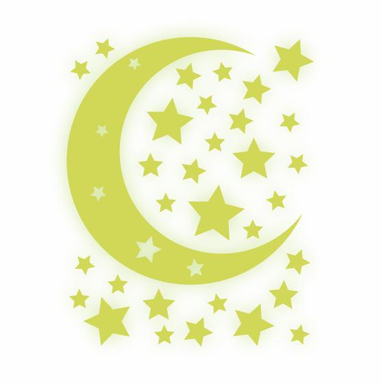 Imagem de Adesivo Decorativo Brilha No Escuro Neon - Estrelas - Lua