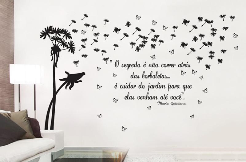 Imagem de Adesivo Decorativo De Arvore Ventanal Folhas Caindo E Frase