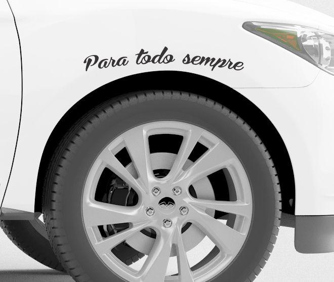 Imagem de Adesivo Decorativo de Carro Frase Curvado Para Todo Sempre