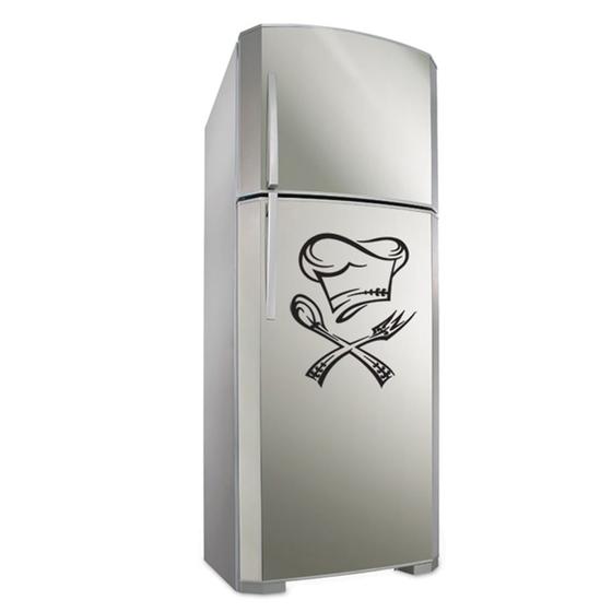Adesivo Decorativo de Geladeira - Toque Blanc e Talheres - 010glm Menor preço em Adesivo Decorativo de Geladeira - Toque Blanc e Talheres - 010glm