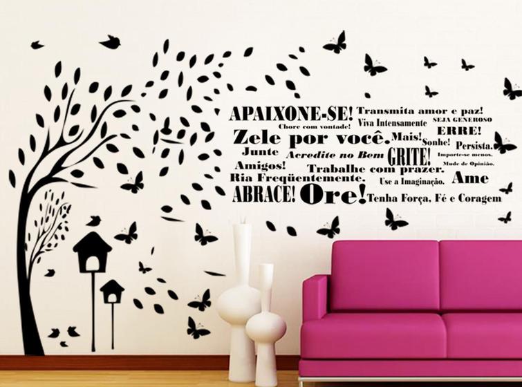 Imagem de Adesivo Decorativo De Parede Arvore E Frase Motivacional