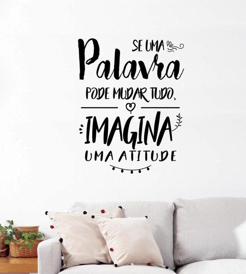 Imagem de Adesivo Decorativo De Parede Frase Atitude Pode Mudar Tudo