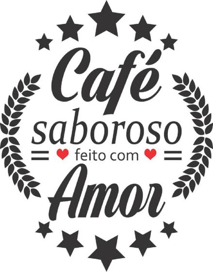 Imagem de Adesivo Decorativo De Parede Frase Café Saboroso Feito Amor