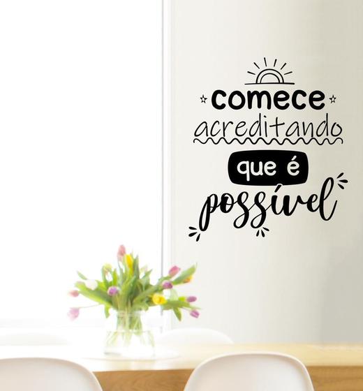 Imagem de Adesivo Decorativo De Parede Frase Comece Acreditando