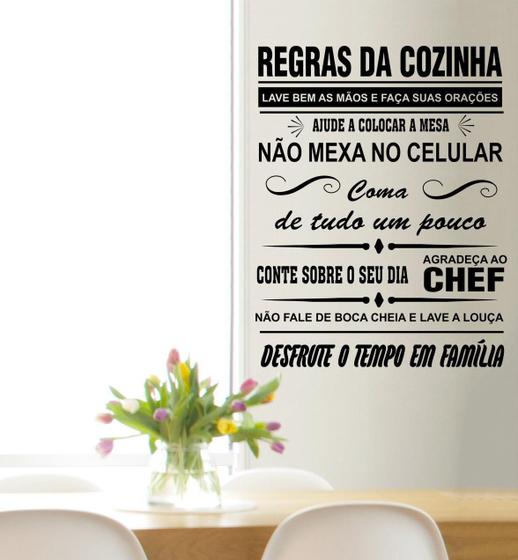 Imagem de Adesivo Decorativo De Parede Frase Regras Da Cozinha