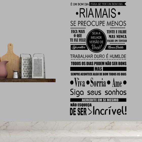 Imagem de Adesivo Decorativo De Parede Frases Viva Sorria Ame Acredite