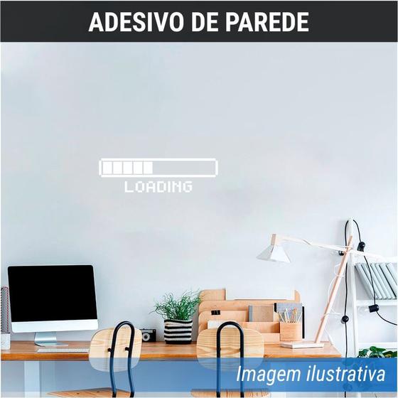 Imagem de Adesivo Decorativo De Parede - Geek - Loading Carregando - Branco 14x50cm