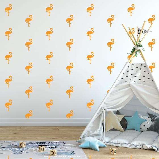 Imagem de Adesivo Decorativo de Parede - Kit Com 40 Flamingos - 035kaa02