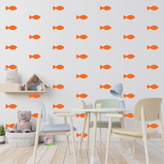 Imagem de Adesivo Decorativo de Parede - Kit Com 55 Peixes - 019kaa09