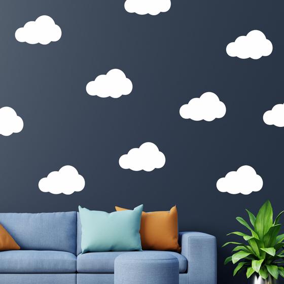 Imagem de Adesivo Decorativo De Parede Quarto Infantil Nuvens 50und