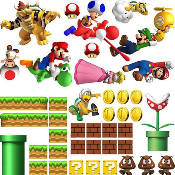 Imagem de Adesivo Decorativo De Parede Super Mario Bros R+ Adesivos