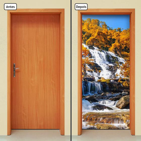 Adesivo Decorativo de Porta - Cachoeira - Natureza - 1619cnpt Menor preço em Adesivo Decorativo de Porta - Cachoeira - Natureza - 1619cnpt
