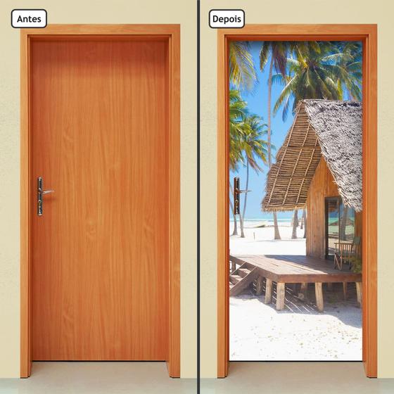 Imagem de Adesivo Decorativo de Porta - Casa na Praia - 210cnpt