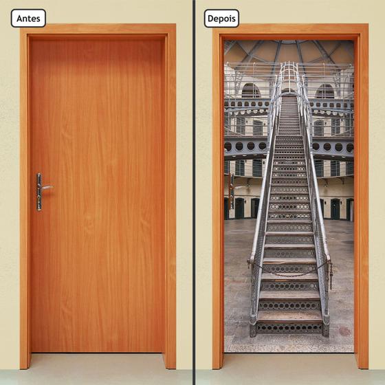 Imagem de Adesivo Decorativo de Porta - Escada de Ferro - 121cnpt