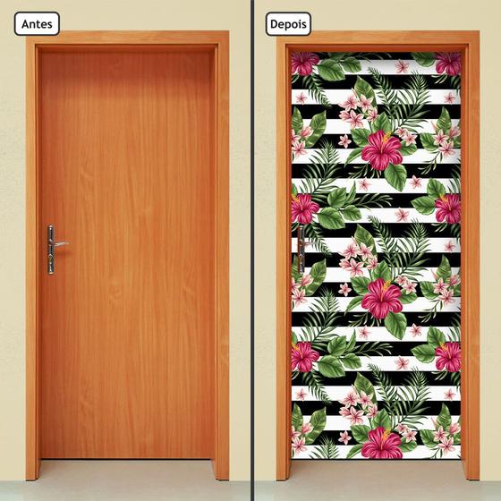 Imagem de Adesivo Decorativo de Porta - Flores - 1656cnpt