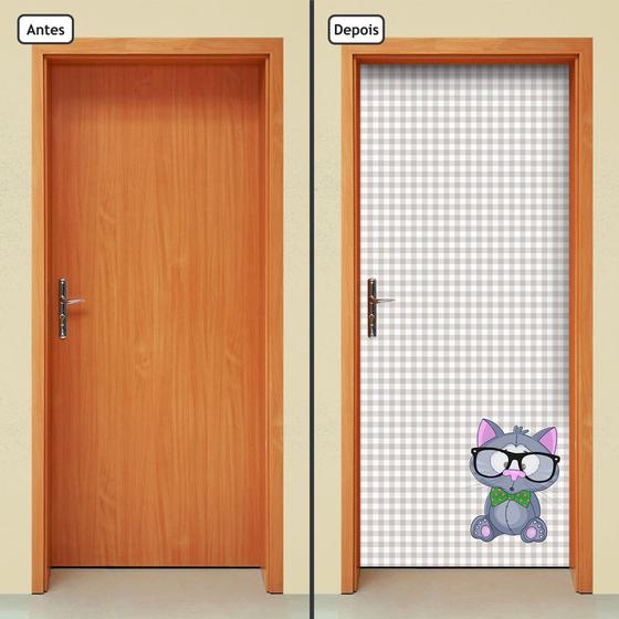 Imagem de Adesivo Decorativo de Porta - Gatinho - Gato - Infantil - 227cnpt