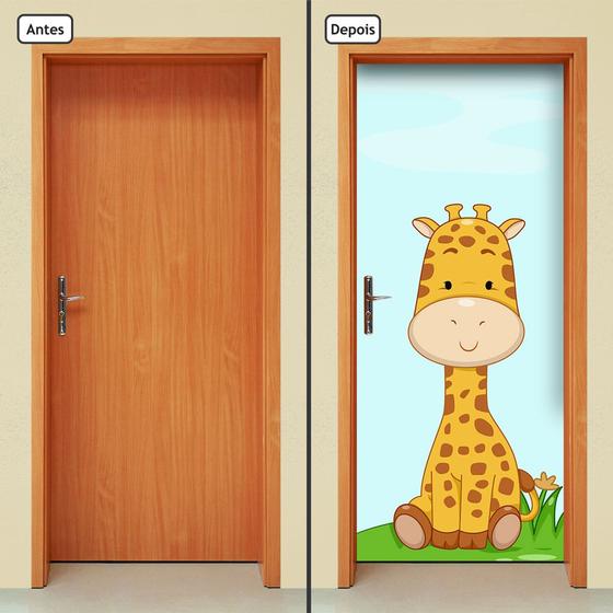 Menor preço em Adesivo Decorativo de Porta - Girafa - Infantil - 113cnpt