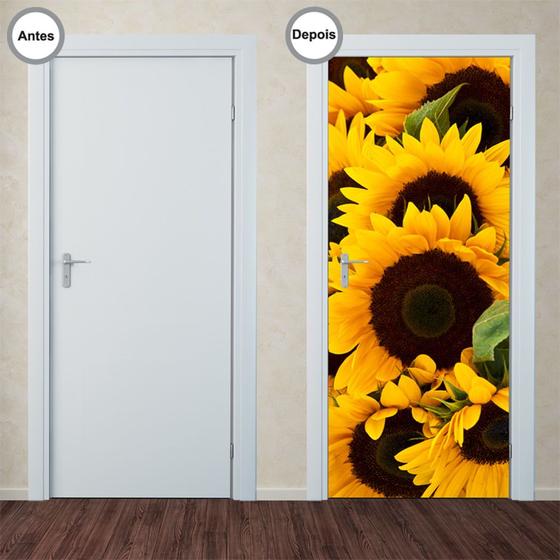 Adesivo Decorativo de Porta - Girassol - 045pt Menor preço em Adesivo Decorativo de Porta - Girassol - 045pt