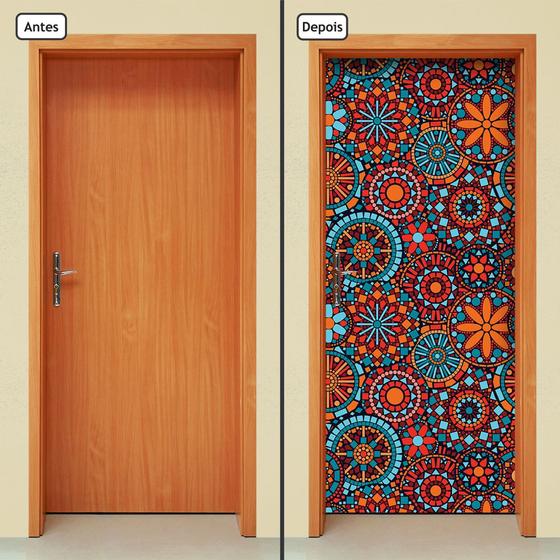 Imagem de Adesivo Decorativo de Porta - Mandalas - Flores - 520cnpt