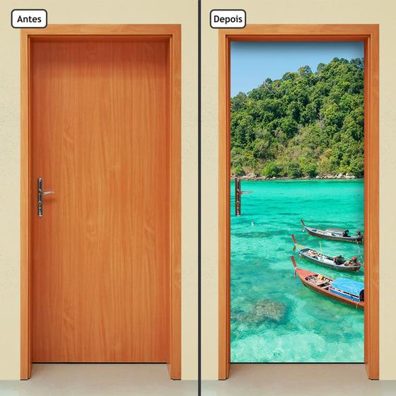 Imagem de Adesivo Decorativo de Porta - Natureza - Praia - 1546cnpt