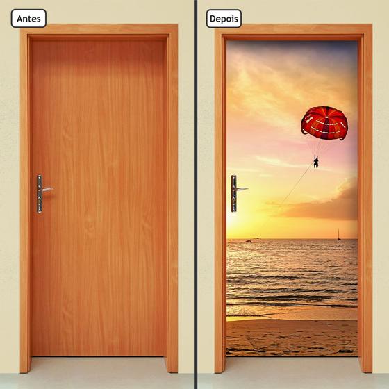 Imagem de Adesivo Decorativo de Porta - Paraquedas - Praia - 737cnpt