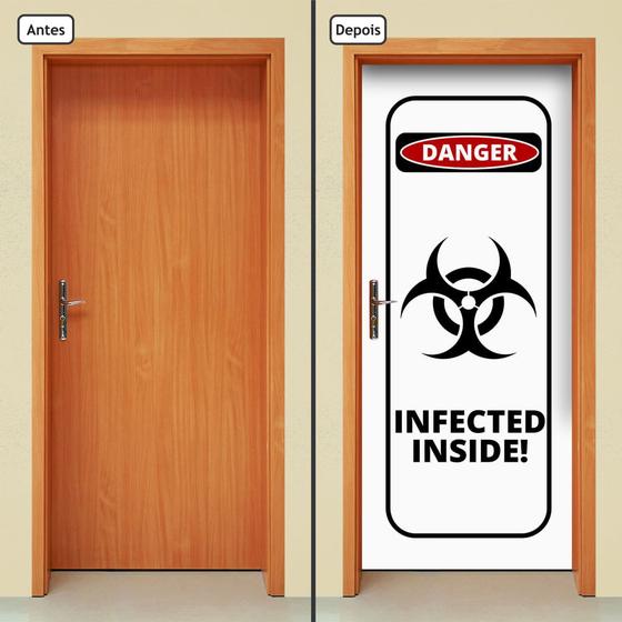 Imagem de Adesivo Decorativo de Porta - Placa Infectado - 284cnpt