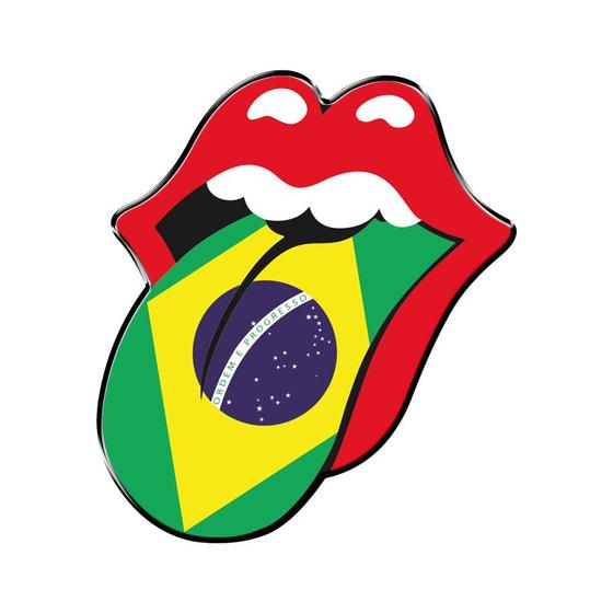 Imagem de Adesivo Decorativo em relevo fácil aplicação Rolling Stones Lingua BRASIL