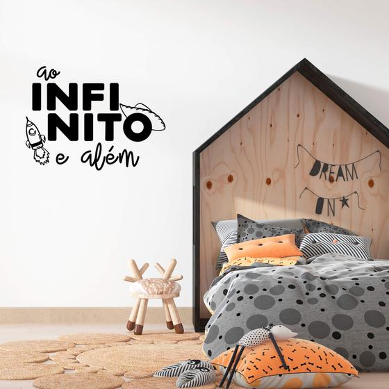 Imagem de Adesivo Decorativo Frase Ao Infinito e Além Decoração Quarto Infantil