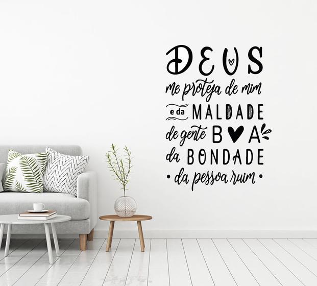 Imagem de Adesivo Decorativo Frase Deus Me Proteja De Mim Juliette Bbb