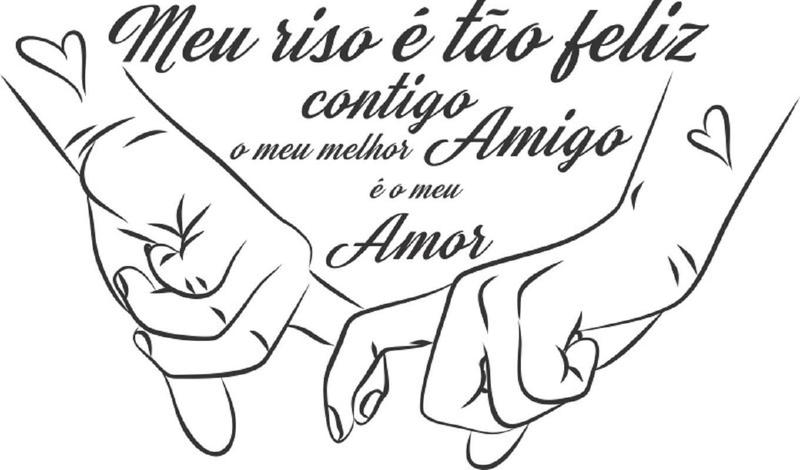 Imagem de Adesivo Decorativo Frase Meu Riso É Tão Feliz Contigo