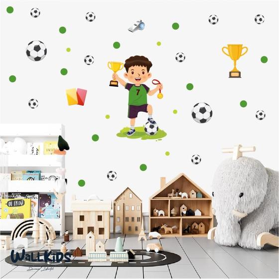 Imagem de Adesivo decorativo futebol troféu gol menino esporte
