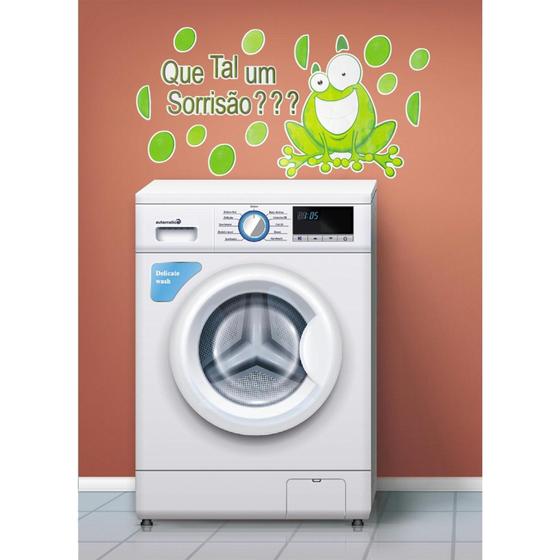 Imagem de Adesivo Decorativo para Geladeira, Móveis ou Paredes. Tema Sapão Verde Que tal um sorrisão