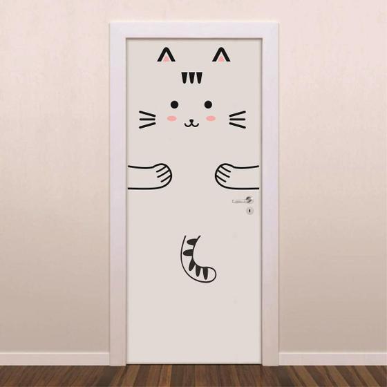 Imagem de Adesivo Decorativo Para Porta Gatinho