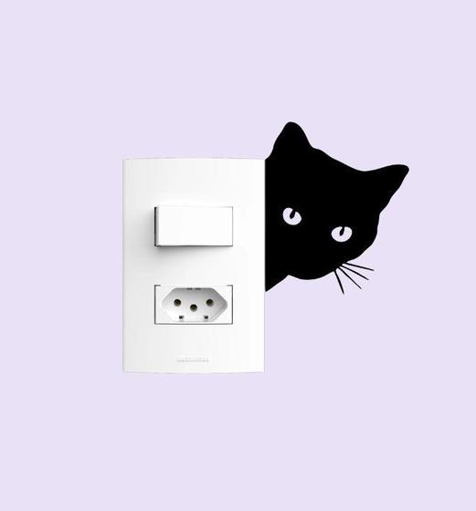 Imagem de Adesivo Decorativo Parede Interruptor Tomada Gato 3pc G017