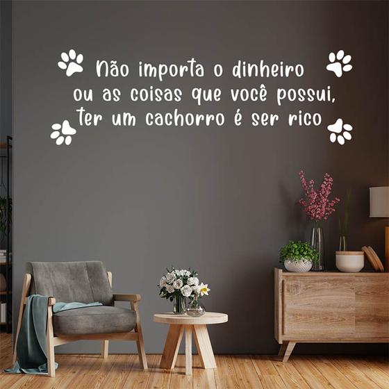 Imagem de Adesivo Decorativo parede Pet frase com patinhas