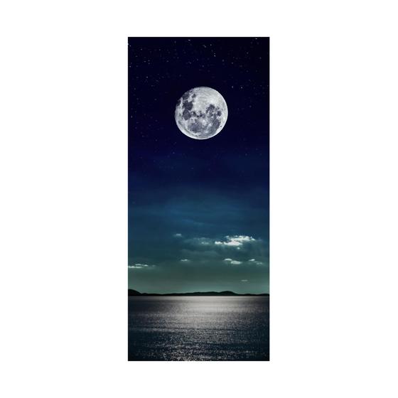 Imagem de Adesivo Decorativo Porta Natureza Lua Reflexo No Mar A Noite