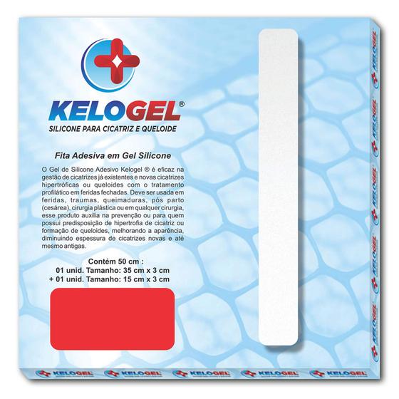 Imagem de ADESIVO EM GEL DE SILICONE PARA CICATRIZ 50CMx3CM KELOGEL TAMANHO:50CMx3CM