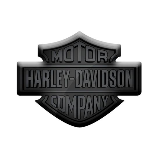 Imagem de Adesivo Emblema Harley Davidson Preto Resinado Moto Capacete Carro Premium