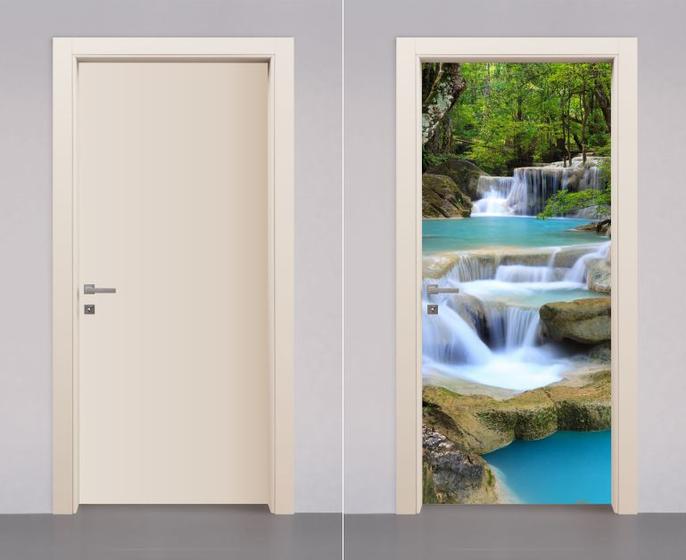 Imagem de Adesivo Envelopamento Decorativo Porta Madeira Rio Cachoeira