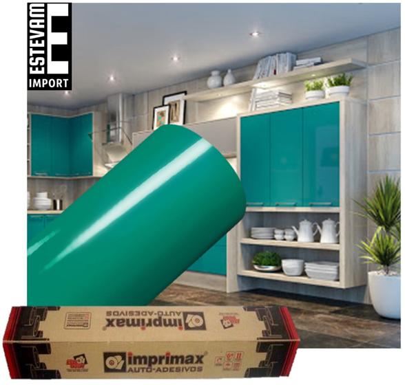 Imagem de Adesivo Envelopar Armario Cozinha 50cm X 3m - Verde Agua