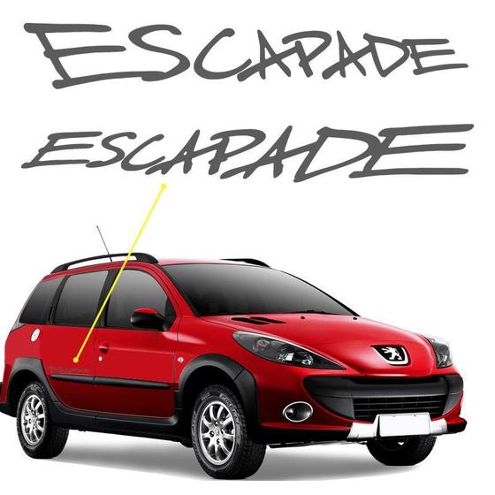 Imagem de Adesivo Escapade Peugeot 206 SW Emblema Lateral Grafite