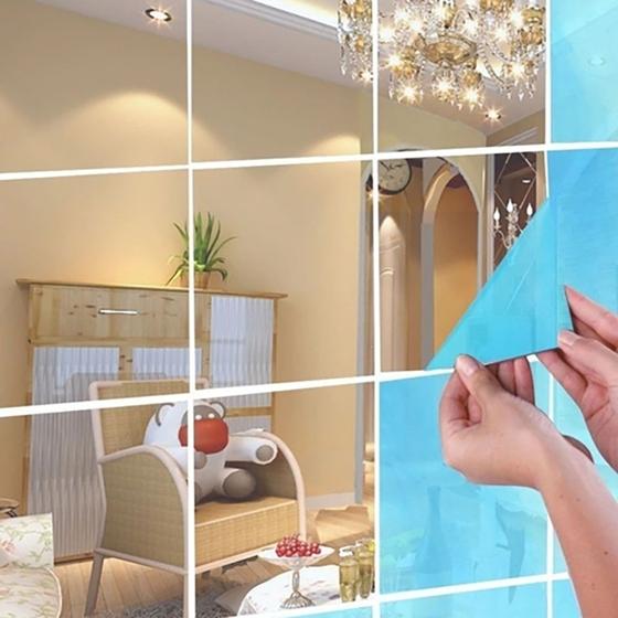 Adesivo Espelhado 3D Para Parede E Azulejos 12 Peças 15X15cm - Casa ...
