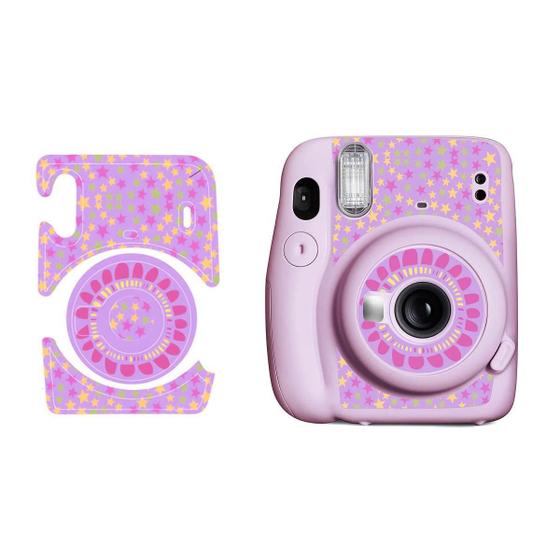 Imagem de Adesivo Estrelas Para Câmera Instax Mini 11 Fundo Roxo