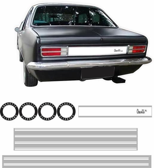 Imagem de Adesivo Faixa Dupla Chevrolet Chevette 1976 Sl Kit Branco