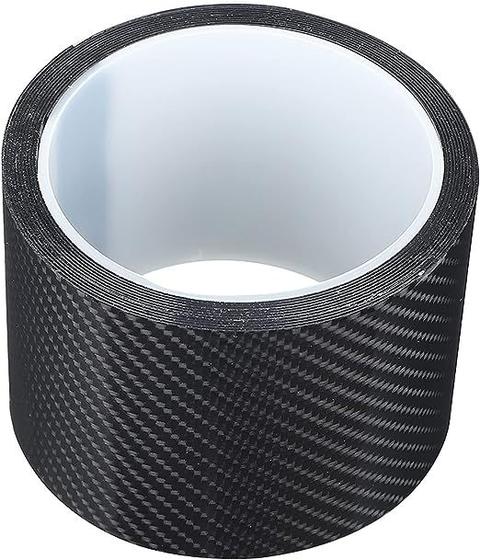 Imagem de Adesivo Faixa Fibra Carbono Preto Envelopar Automotivo 2m x 9cm