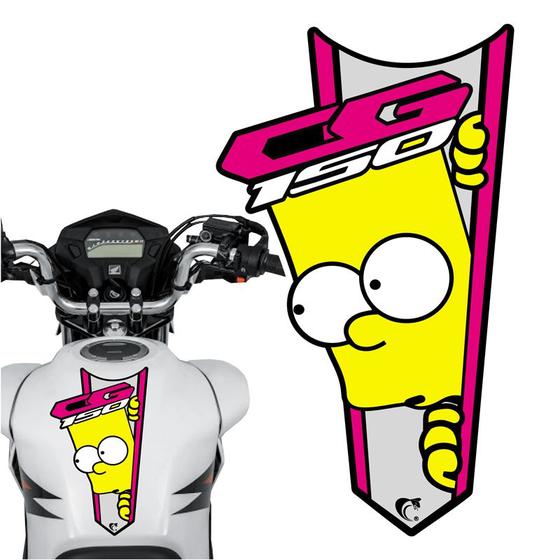 Imagem de Adesivo Faixa Gravata sem resina Moto CG 150/160 BART SIMPSON Rosa